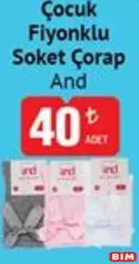 AND ÇOCUK FİYONKLU SOKET ÇORAP